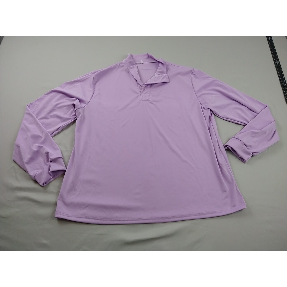 Top Ladies 3XL Lilac Long Sleeve Collared‎ Buttons Stretch Lightweight Work Date